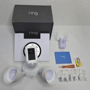 Ring Floodlight Cam Wired With Chime Pro NEW OPEN BOX